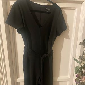 Black short sleeve wide leg jumpsuit